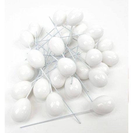  Drótos pasztel lufi - Fehér - 3,3 cm + drótos szár - 25 db/csomag 