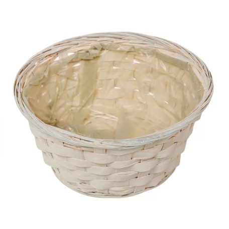 Bambusz tál bélelt - Fehér - 20x9,5 cm