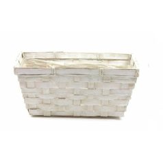 Bambusz tégla kosár - Fehér  - 20 cm  