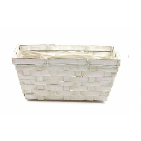 Bambusz tégla kosár - Fehér  - 20 cm  
