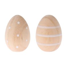 Tojás fa festett mintás - 2 féle - 5,5 cm