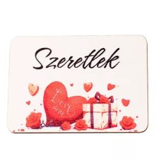  "Szeretlek" feliratos dekor fa tábla - 7x5 cm