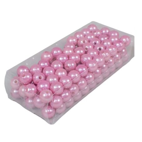 Dekor gyöngy - 10 mm - Rózsaszín - 85 gr/csomag 