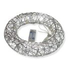 Világító koszorú, időzítővel - Ezüst - 30 cm