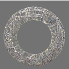 Világító koszorú, időzítővel - Ezüst - 30 cm