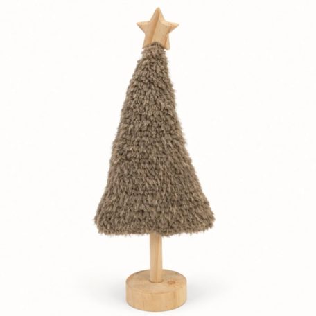Plüss fenyő fa talpon - Barna - 38 cm  