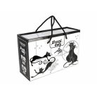 Carmani porcelán bögre - Fekete macskás - 400 ml -  2 db-os szett