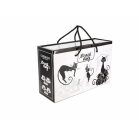 Carmani porcelán bögre+alj - Fekete macskás - 250 ml - 2 db-os szett 