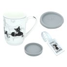Carmani porcelán utazóbögre - London fekete macska - 320 ml 