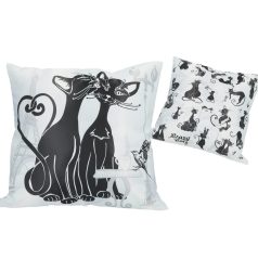 Carmani - Fekete macskás párna - 45x45 cm 