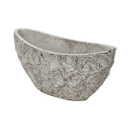 Rose kő kaspó - Szürke - 30x12x13/15cm, 41,5x11,5x13,5/16cm