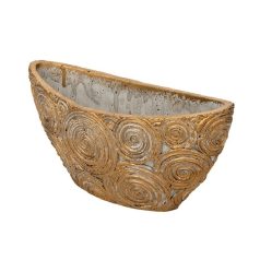   Circo csónak alakú kőtál - Antikolt arany - 30x12x13/15 cm