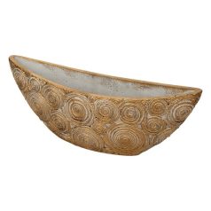   Circo csónak alakú kőtál - Antikolt arany - 41,5x11,5x13,5/16 cm