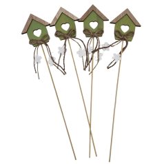 Zsinór masnis fa ház betűző - Zöld -  4 db/csomag