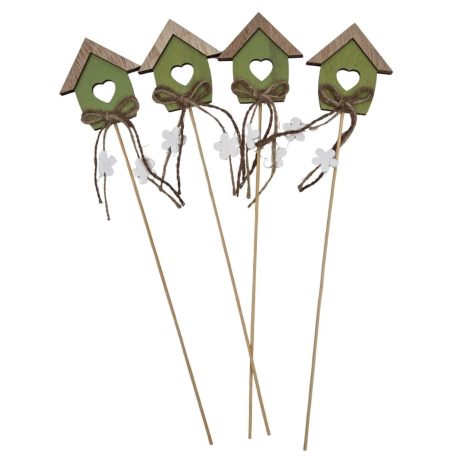 Zsinór masnis fa ház betűző - Zöld -  4 db/csomag