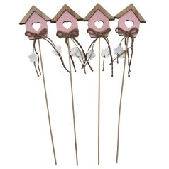 Zsinór masnis fa ház betűző - Rózsaszín - 4 db/csomag