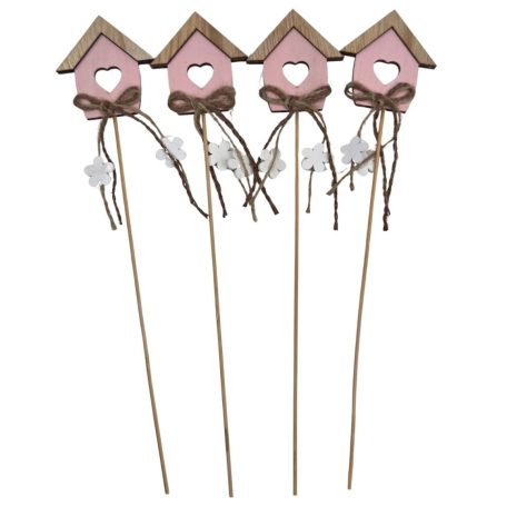 Zsinór masnis fa ház betűző - Rózsaszín - 4 db/csomag