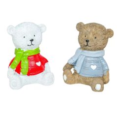 Maci figura pulcsiban - 6 cm