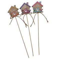   Zsinór masnis fa ház - 3 szín - 4,5x4,5 cm házikó+betűző