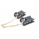  Fa szánkó*2 - Szürke  - 2db/csomag - 6x2,8cm+akasztó