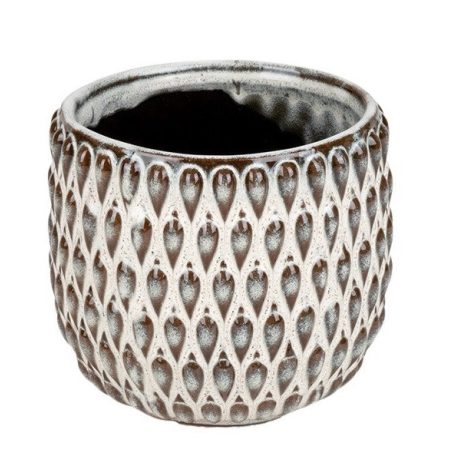 Gemma kerámia kaspó - Krém-barna - 11 cm, 13 cm, 15,5 cm