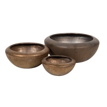 Campbell kerámia tál - Bronz - 27x12 cm, 36x16 cm, 49x19,5cm - 3 db-os szett
