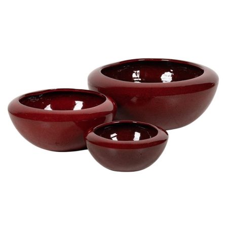 Campbell kerámia tál - Piros - 27x12 cm, 36x16 cm, 49x19,5cm - 3 db-os szett