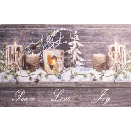 Karácsonyi LEDes világító falikép Peace-Love-Joy - 40x20 cm 