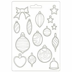   Lágy PVC öntőforma - A4 - Romantika Karácsonyi gömbök - K3PTA-4510