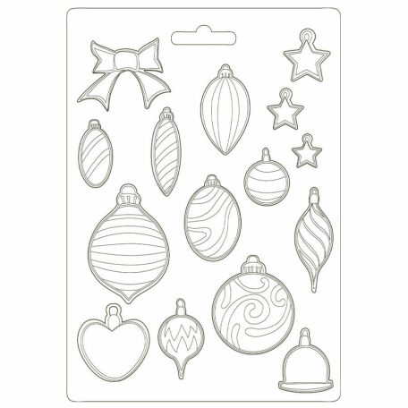 Lágy PVC öntőforma - A4 - Romantika Karácsonyi gömbök - K3PTA-4510