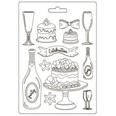   Lágy PVC öntőforma - A5 - Masquerade flut and cakes - K3PTA-5667