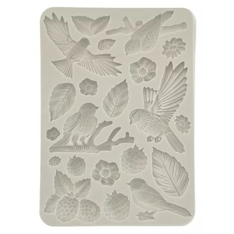 Szilikon öntőforma - A5 - Forest birds - KACMA-538