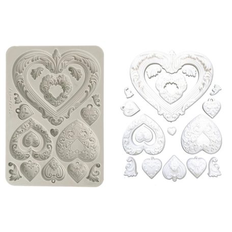 Szilikon öntőforma - A5 - Hearts - KACMA-558
