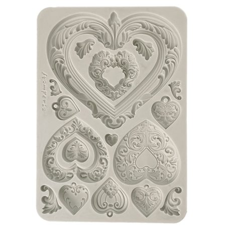 Szilikon öntőforma - A5 - Hearts - KACMA-558