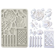 Szilikon öntőforma - A5 - House Of Roses Fence - KACMA-559