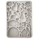 Szilikon öntőforma - A5 - Rabbit and flowers - KACMA-566