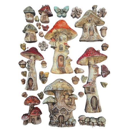 Szilikon öntőforma - A5 - Hidden Grove Mushroom House - KACMA-574