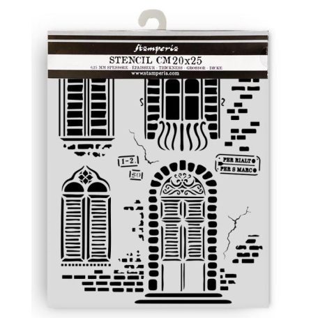  Stamperia stencil - 20x25 cm - Venice City of Art windows - KSTD-181