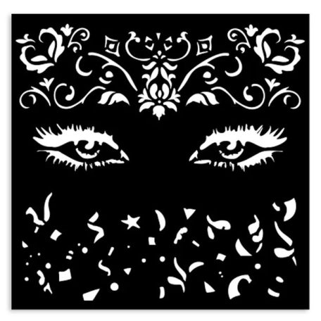 Stamperia stencil - 12x12 cm - Masquerade eyes - KSTDS-12