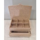 Felhajható tetejű, fiókos ékszeres doboz - 22x18x9,5 cm - KT 95
