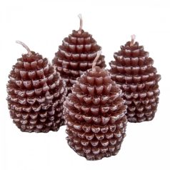 Toboz gyertya - Barna - 7x5,2 cm - 4 db/csomag