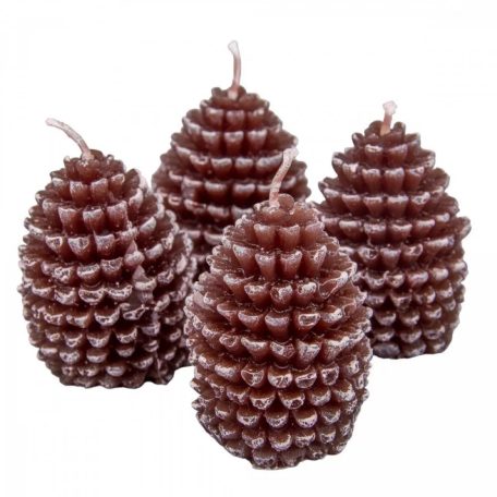 Toboz gyertya - Barna - 7x5,2 cm - 4 db/csomag