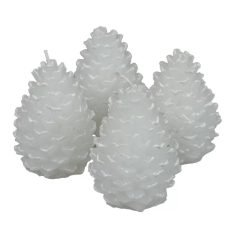 Toboz gyertya - Fehér - 9,5 x7 cm - 4 db/csomag