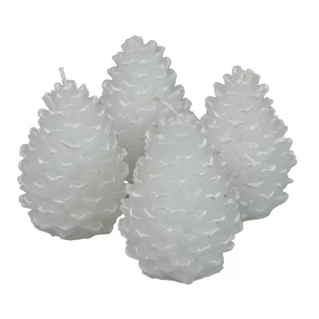 Toboz gyertya - Fehér - 9,5 x7 cm - 4 db/csomag