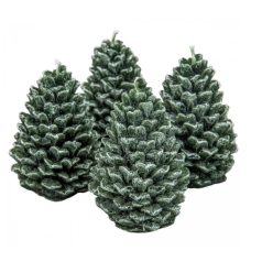 Toboz gyertya -Zöld - 9,5 x7 cm - 4 db/csomag