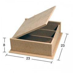   Felhajtható tetejű teafilter tároló doboz - 23x23x8 cm - KU-217