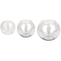 Gömb alakú üveg váza - 25 cm 