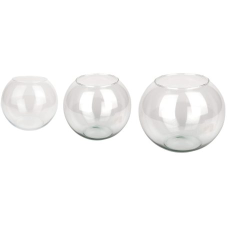 Gömb alakú üveg váza - 25 cm 