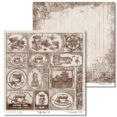  Laserlowe scrapbook papír - 2 oldalas - Coffee Times - 30 x 30 cm  