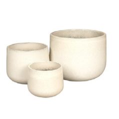    Corsica Caldron kerámia növénytartó -  Krém - 3 db-os szett